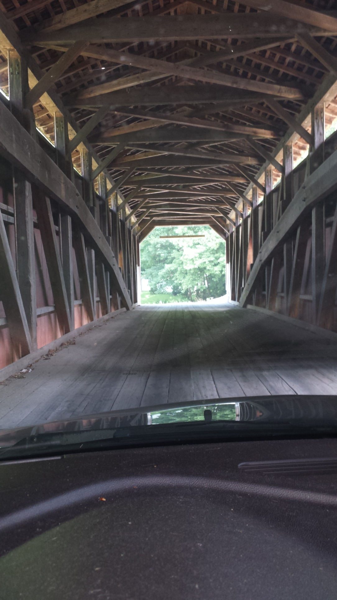 Crossing one of Lancaster County's many covered bridges near Pequae.